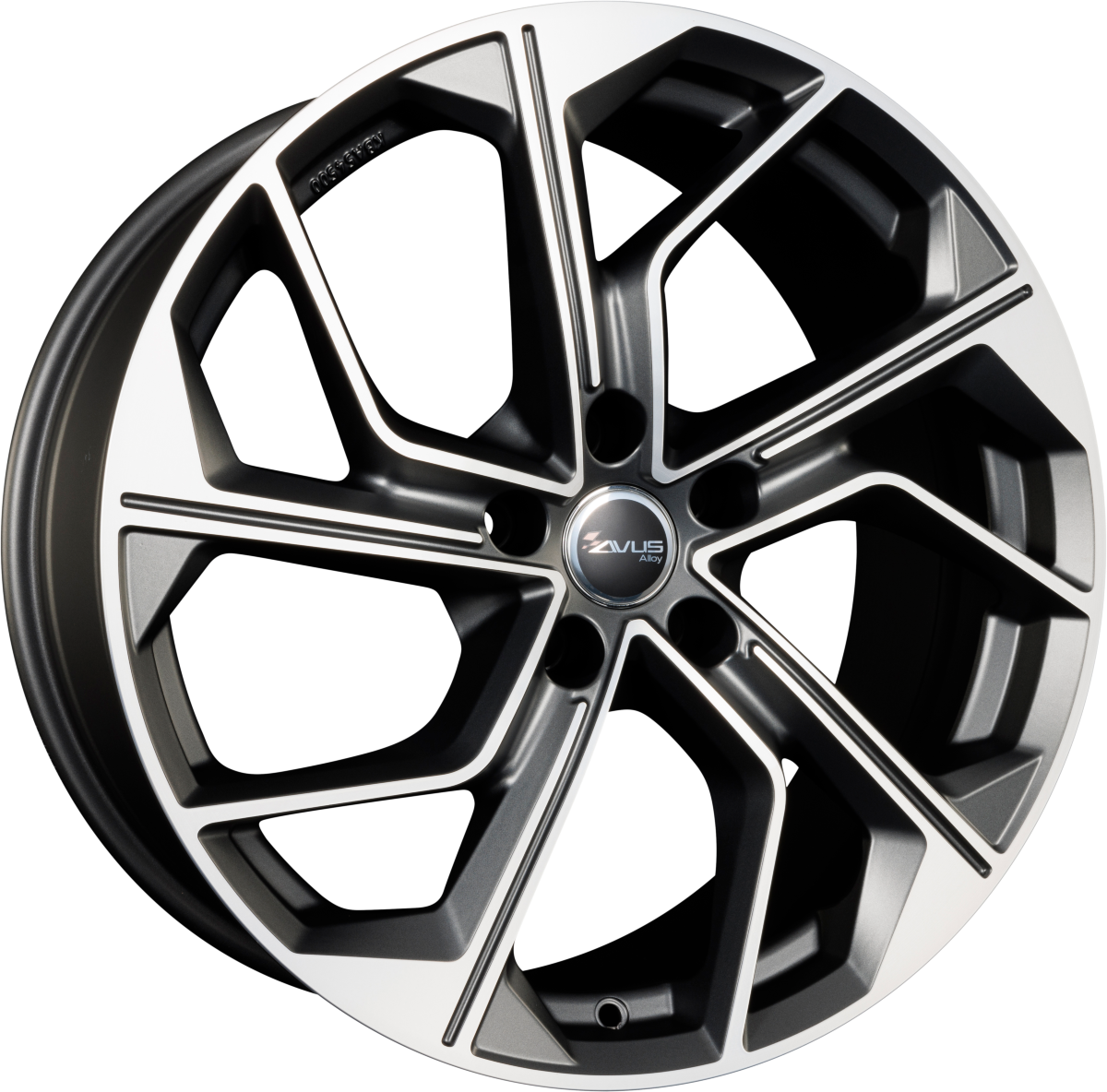 Avus Racing AC-522 Matt Anthracite Polished Alufelge 8.5x19 Zoll ET45 LK 5x112 ML57.1 – Bild 2