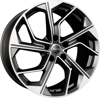 Avus Racing AC-522 Matt Anthracite Polished Alufelge 8.5x19 Zoll ET45 LK 5x112 ML57.1 – Bild 2
