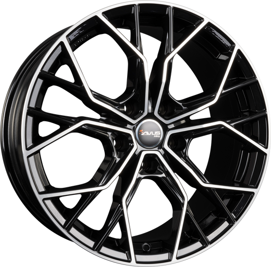 Avus Racing AC-M10 Black Polished Alufelge 8x18 Zoll ET42 LK 5x108 ML73.1 – Bild 2