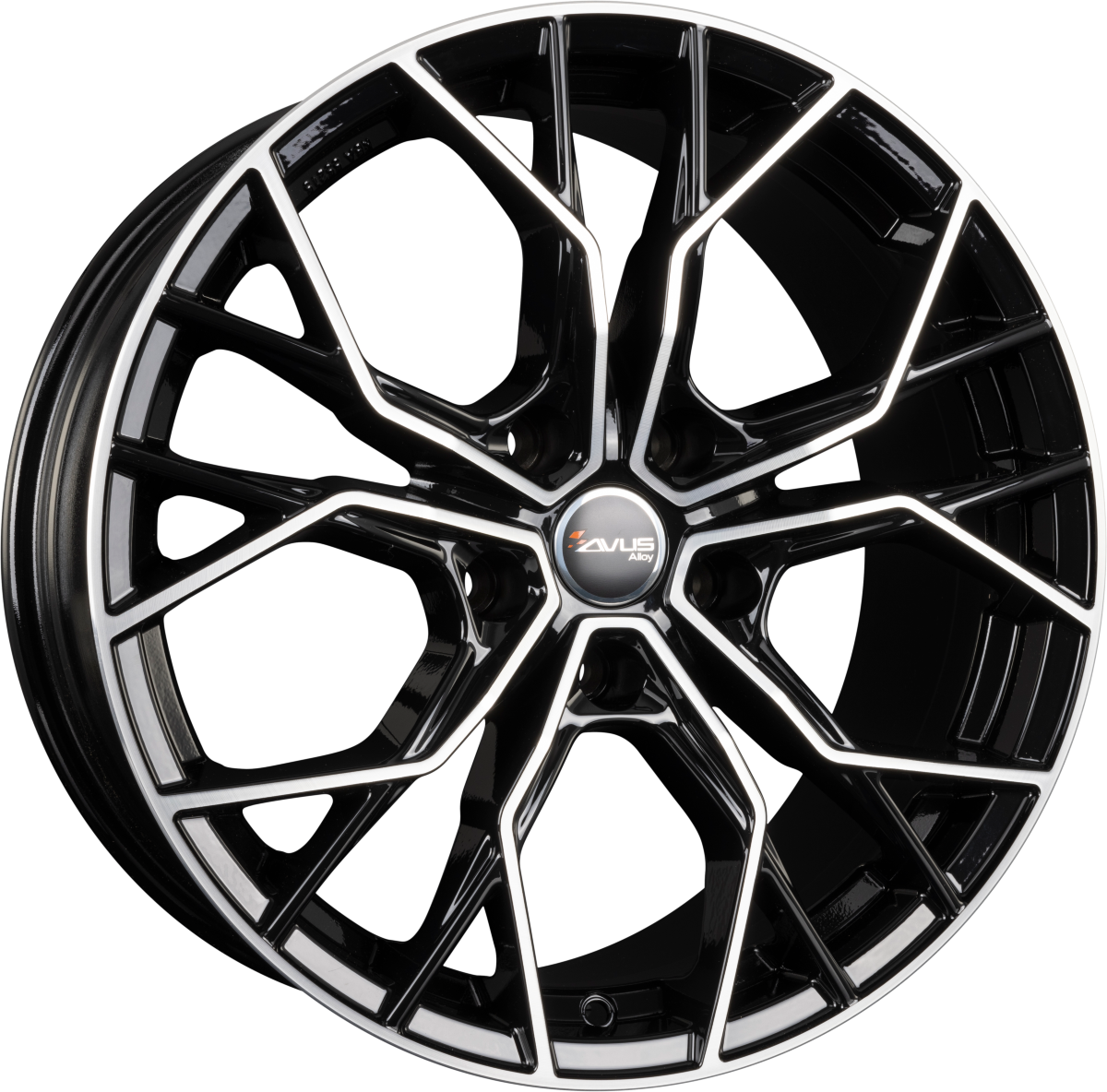 Avus Racing AC-M10 Black Polished Alufelge 7.5x18 Zoll ET35 LK 5x114.3 ML73.1 – Bild 2