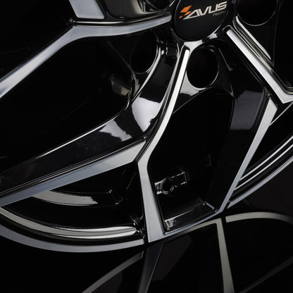 Avus Racing AC-523 Black Polished Alufelge 7.5x18 Zoll ET42 LK 5x108 ML73.1 – Bild 4