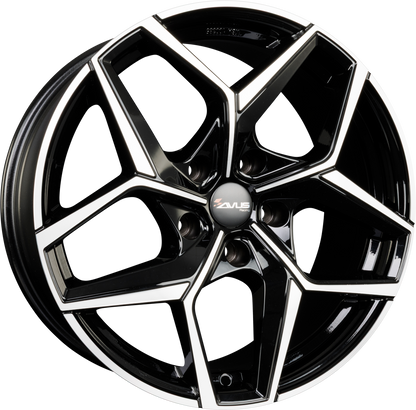 Avus Racing AC-523 Black Polished Alufelge 8x18 Zoll ET44 LK 5x114.3 ML73.1 – Bild 2