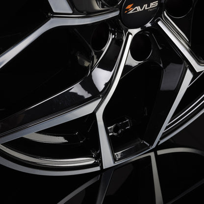 Avus Racing AC-523 Black Polished Alufelge 8x18 Zoll ET42 LK 5x120 ML72.6 – Bild 4