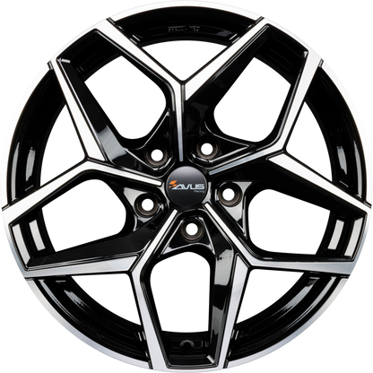 Avus Racing AC-523 Black Polished Alufelge 7.5x18 Zoll ET45 LK 5x112 ML66.6