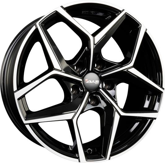 Avus Racing AC-523 Black Polished Alufelge 8x18 Zoll ET44 LK 5x112 ML66.6 – Bild 2