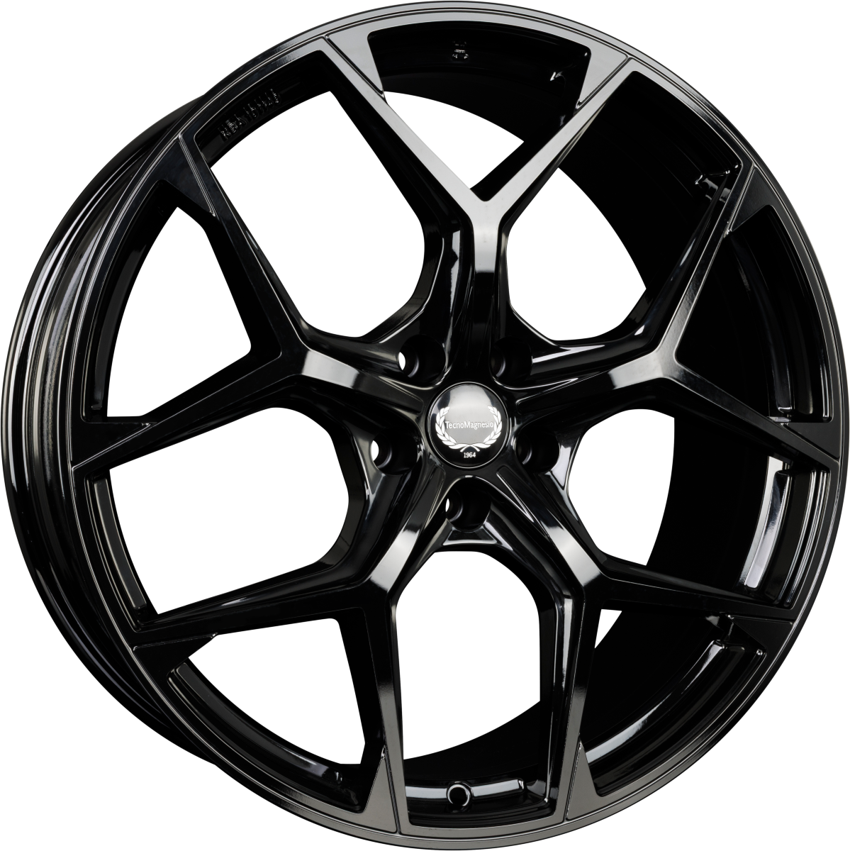 Tecnomagnesio TMG02 Black Glossy Alufelge 8x18 Zoll ET45 LK 5x112 ML66.6 – Bild 2