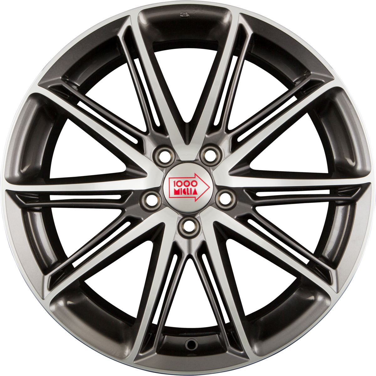 1000 Miglia MM1007 Dark Anthracite Polished Alufelge 8.5x19 Zoll ET35 LK 5x120 ML72.6