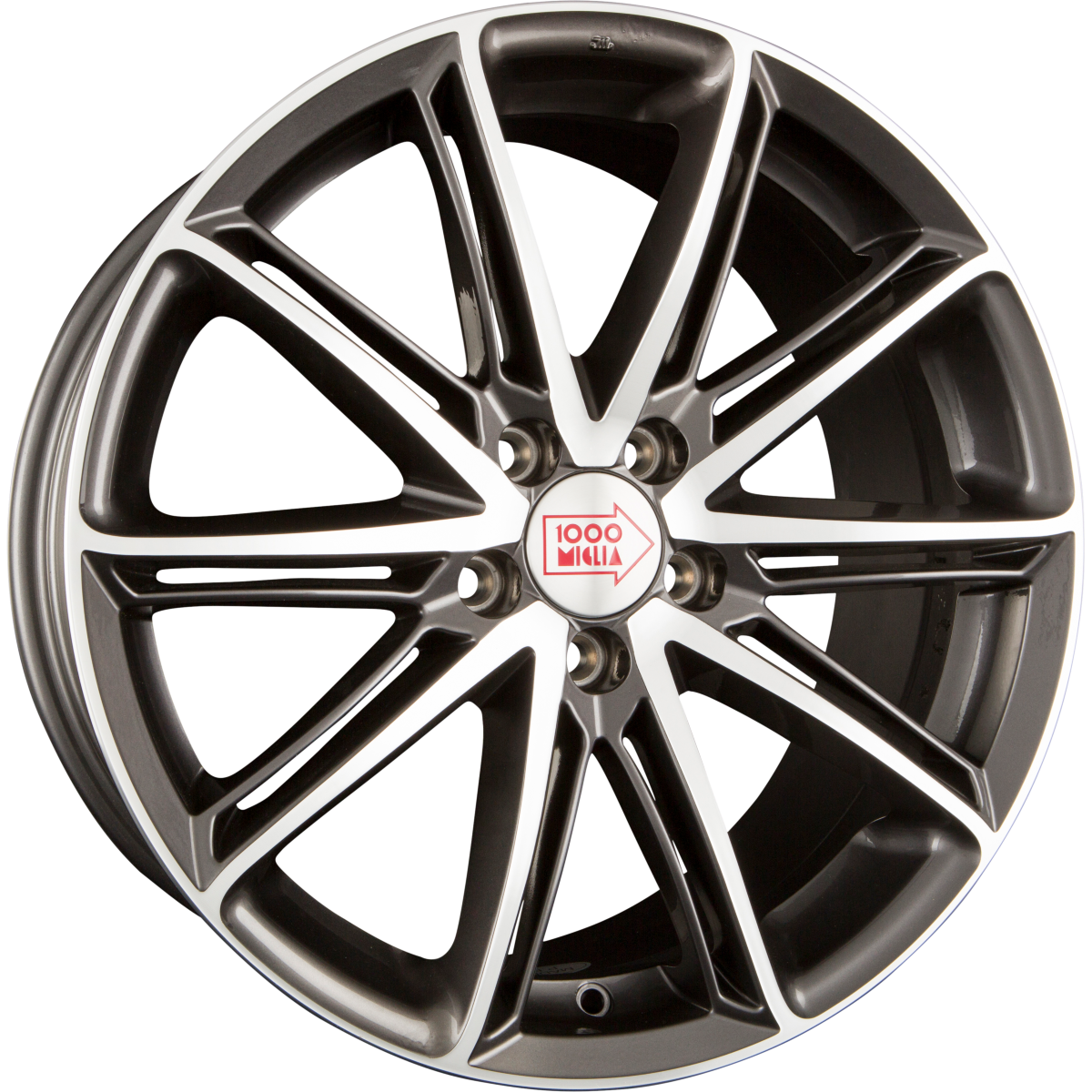 1000 Miglia MM1007 Dark Anthracite Polished Alufelge 8.5x19 Zoll ET35 LK 5x120 ML72.6 – Bild 2