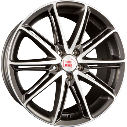 1000 Miglia MM1007 Dark Anthracite Polished Alufelge 8.5x19 Zoll ET35 LK 5x120 ML72.6 – Bild 2