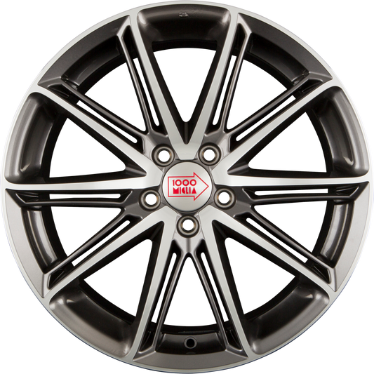 1000 Miglia MM1007 Dark Anthracite Polished Alufelge 8.5x19 Zoll ET45 LK 5x112 ML72.2