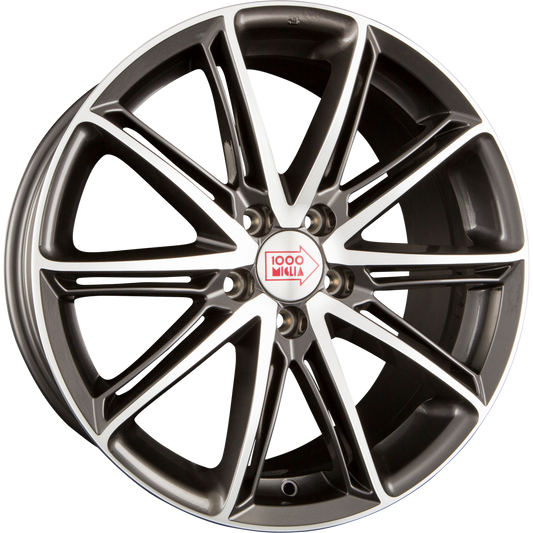1000 Miglia MM1007 Dark Anthracite Polished Alufelge 8.5x19 Zoll ET45 LK 5x112 ML72.2 – Bild 2