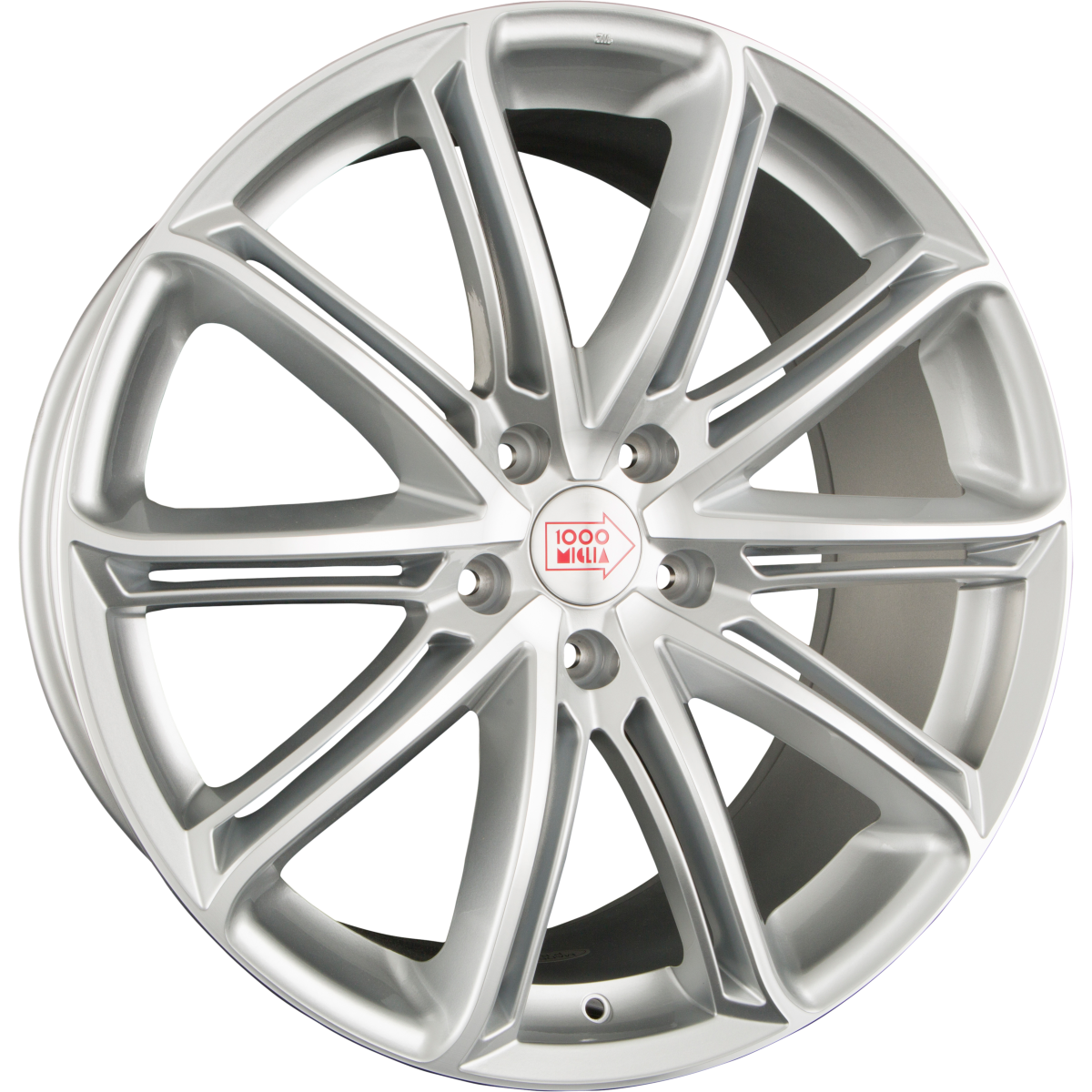 1000 Miglia MM1007 Silver Gloss Polished Alufelge 8.5x19 Zoll ET45 LK 5x112 ML72.2 – Bild 2
