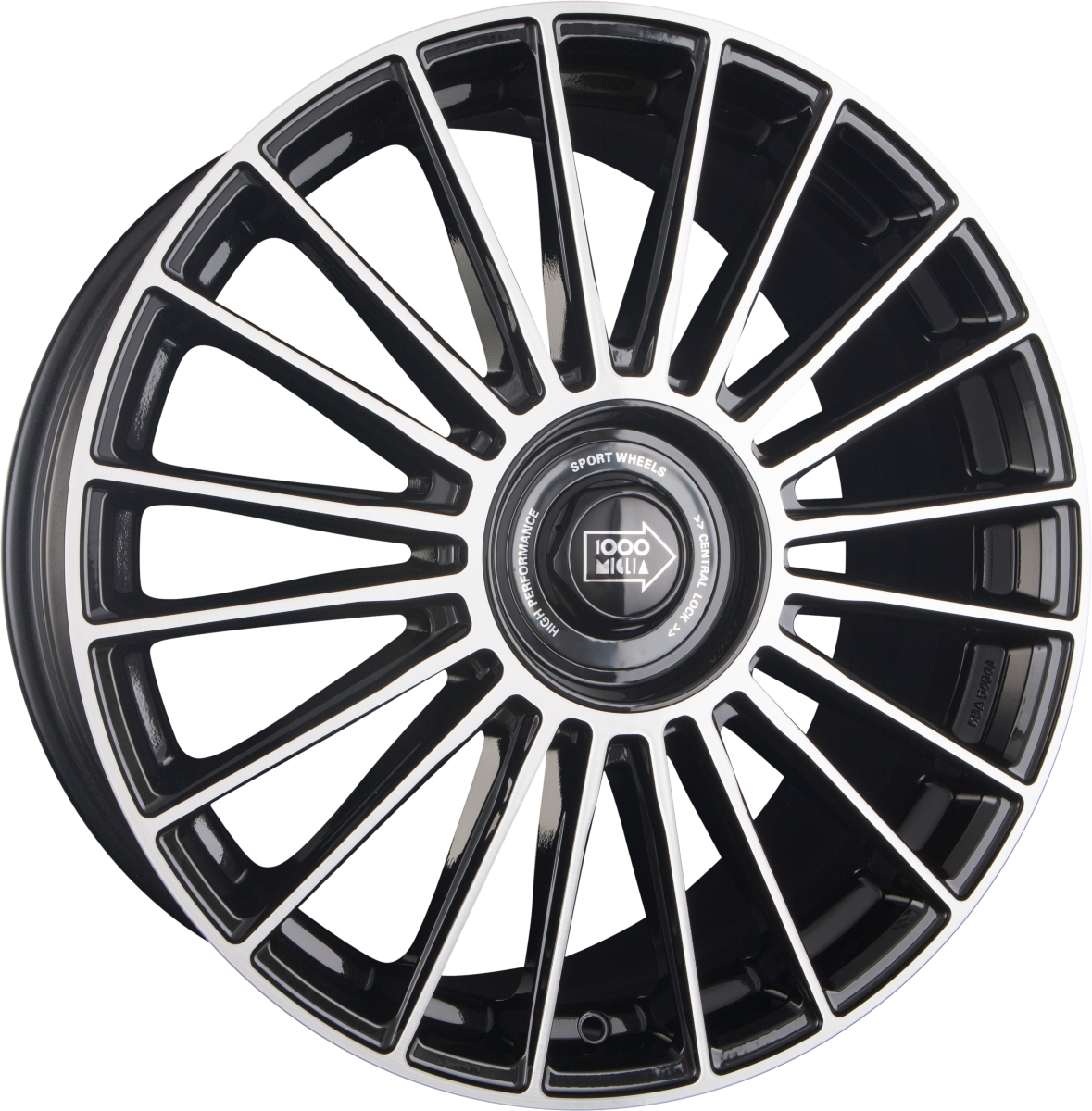 1000 Miglia MM1022 black polished Alufelge 8x19 Zoll ET30 LK 5x112 ML73.1 – Bild 4