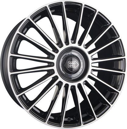 1000 Miglia MM1022 black polished Alufelge 8x19 Zoll ET30 LK 5x112 ML73.1 – Bild 4