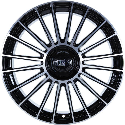 1000 Miglia MM1022 black polished 8x19 ET45 - LK5/108 ML73.1