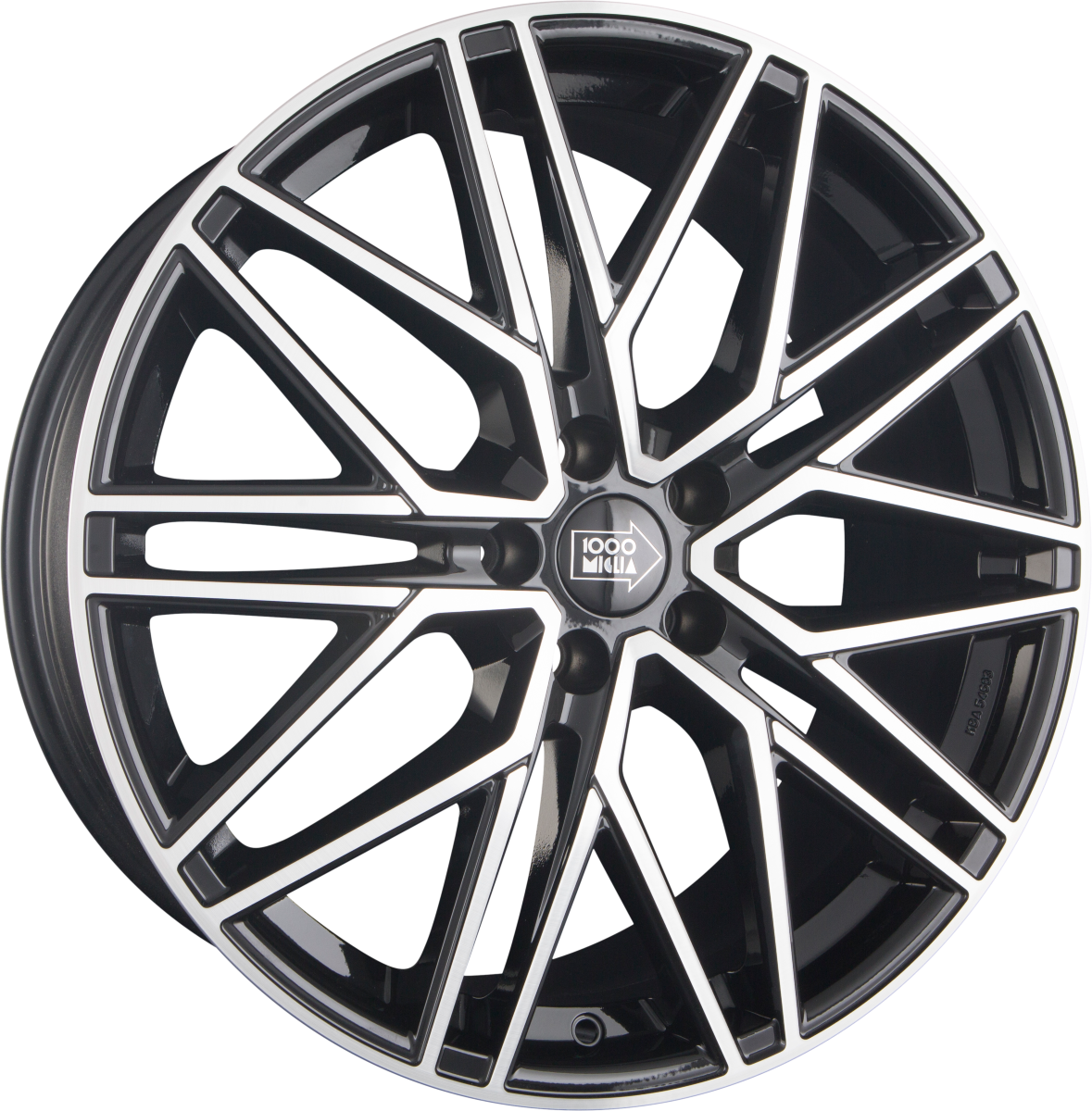 1000 Miglia MM1023 black polished Alufelge 8x19 Zoll ET30 LK 5x112 ML66.6 – Bild 4