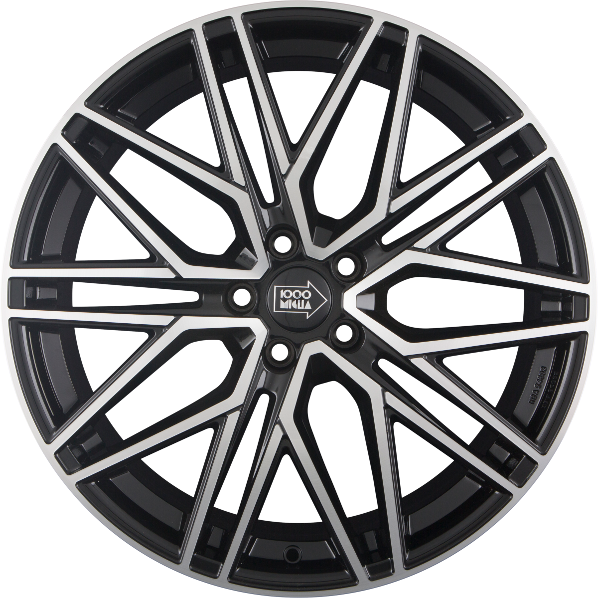 1000 Miglia MM1023 black polished Alufelge 8x19 Zoll ET45 LK 5x112 ML66.5 – Bild 3