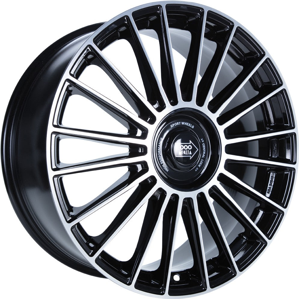 1000 Miglia MM1022 black polished 8.5x20 ET35 - LK5/112 ML73.1