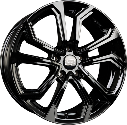 MIM Esis Black Glossy Alufelge 6.5x16 Zoll ET38 LK 5x100 ML57.1 – Bild 2