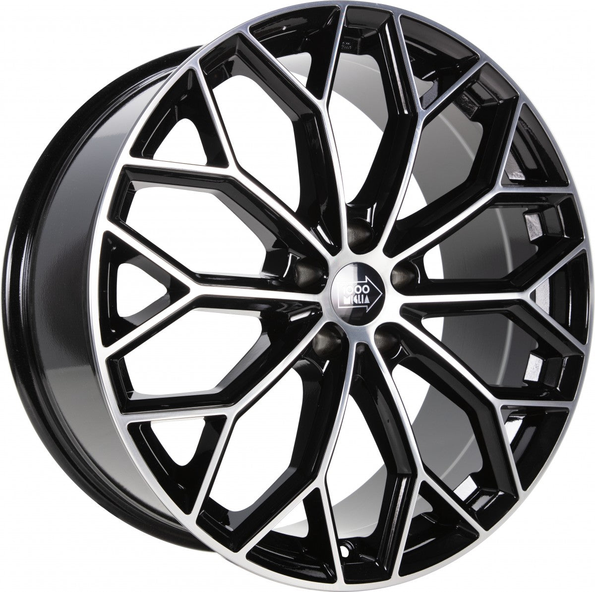 1000 Miglia MM1030 gloss black polished 7.5x17 ET40 - LK5/114.3 ML73.1