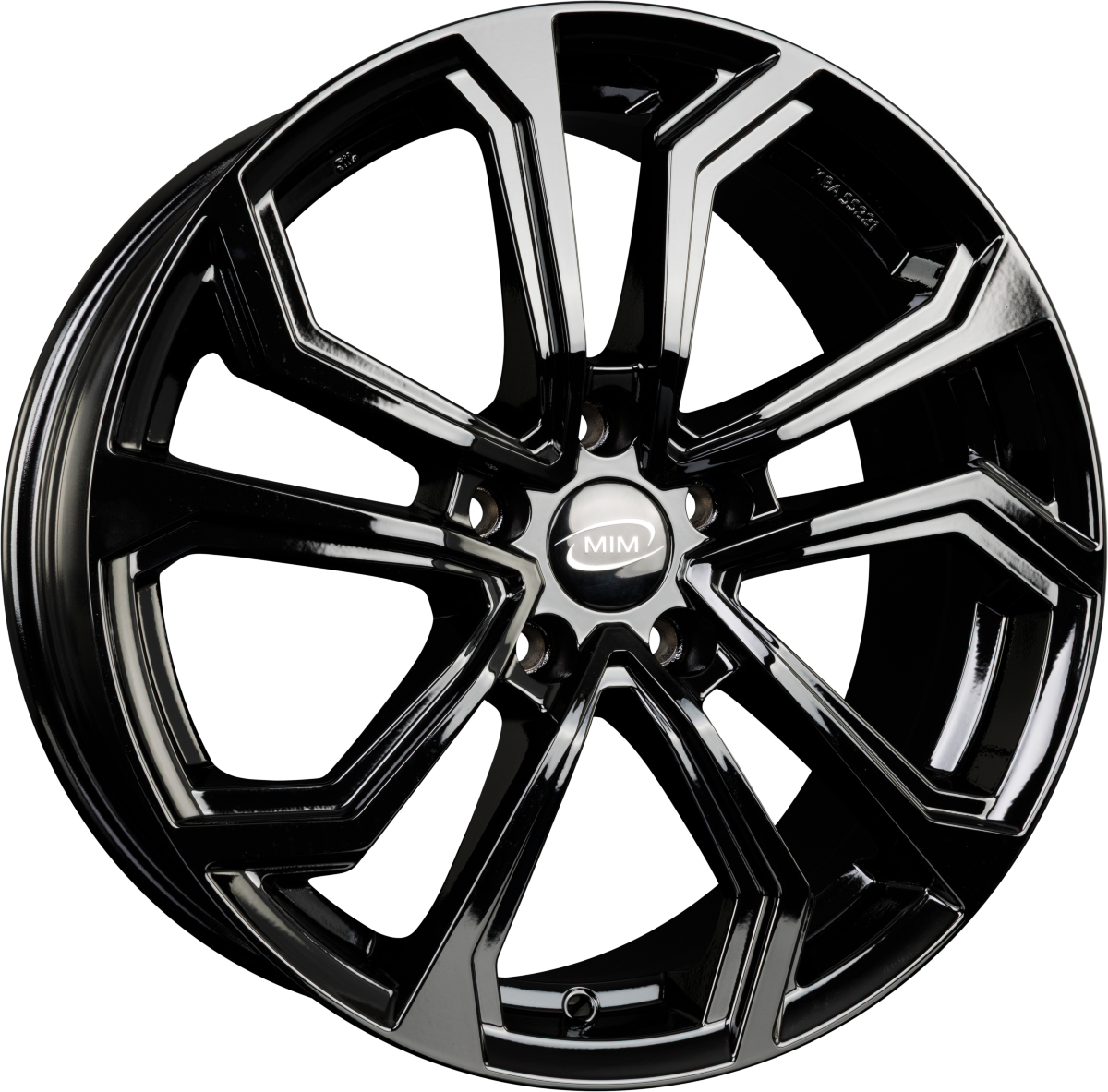 MIM Esis Black Glossy Alufelge 8x19 Zoll ET45 LK 5x112 ML57.1 – Bild 2