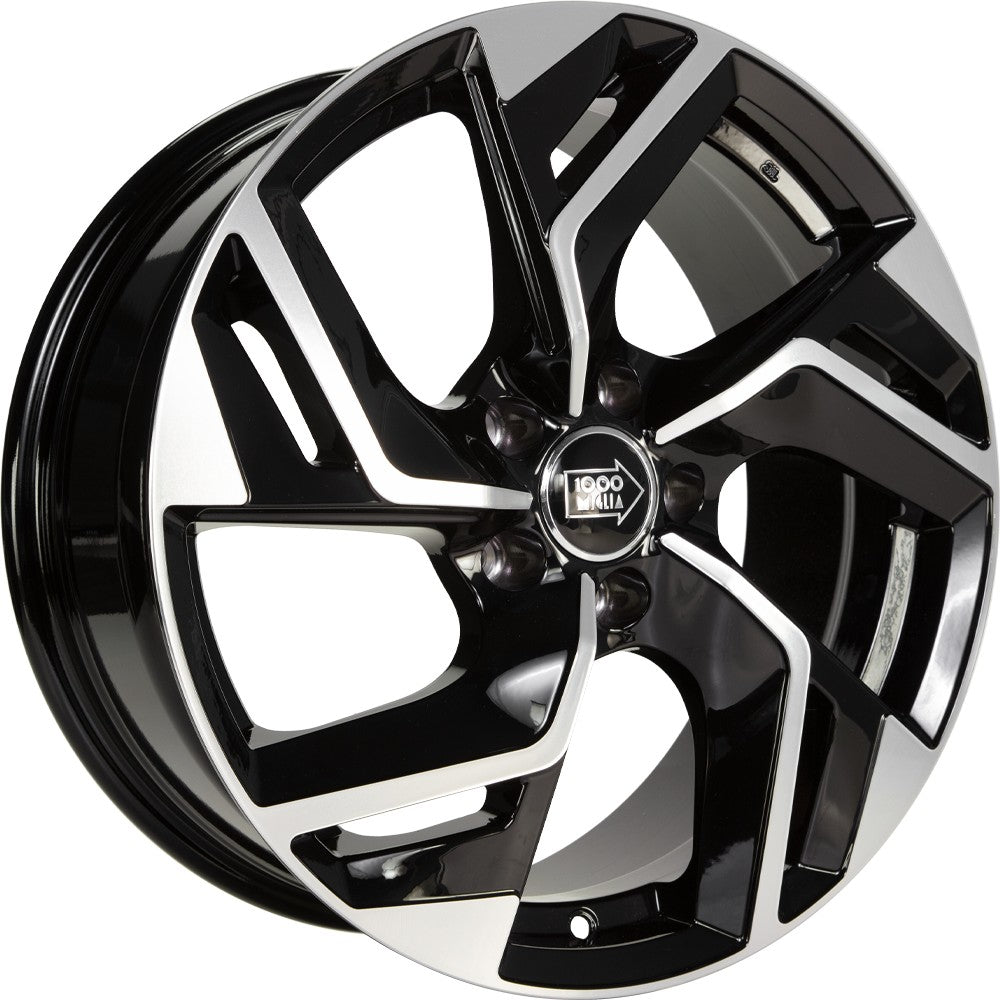 1000 Miglia MM1031 gloss black polished 7x17 ET42 - LK5/112 ML66.5