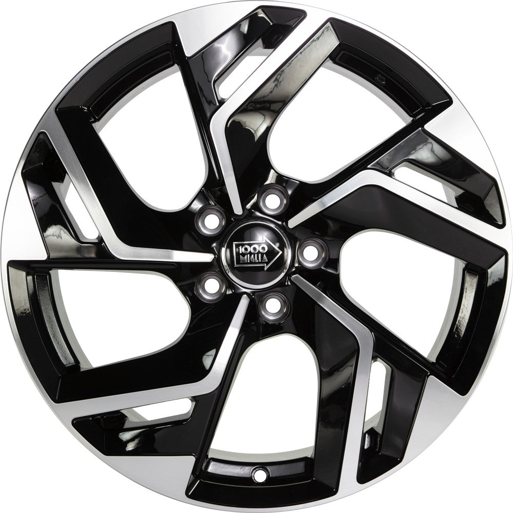 1000 Miglia MM1031 gloss black polished 7.5x18 ET45 - LK5/112 ML66.5
