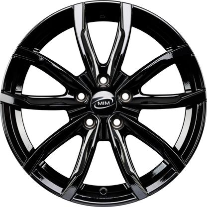 MIM EVO001 Black Glossy Alufelge 7x17 Zoll ET35 LK 5x105 ML56.6