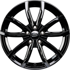 MIM EVO001 Black Glossy Alufelge 7x17 Zoll ET40 LK 5x100 ML60.1
