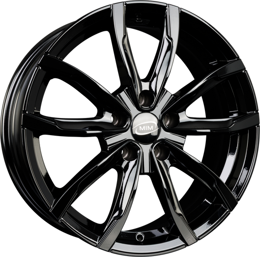 MIM EVO001 Black Glossy Alufelge 6.5x16 Zoll ET40 LK 5x100 ML60.1 – Bild 2
