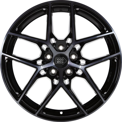 1000 Miglia MM1004 gloss black dark polished 8x18 ET30 - LK5/112 ML66.5