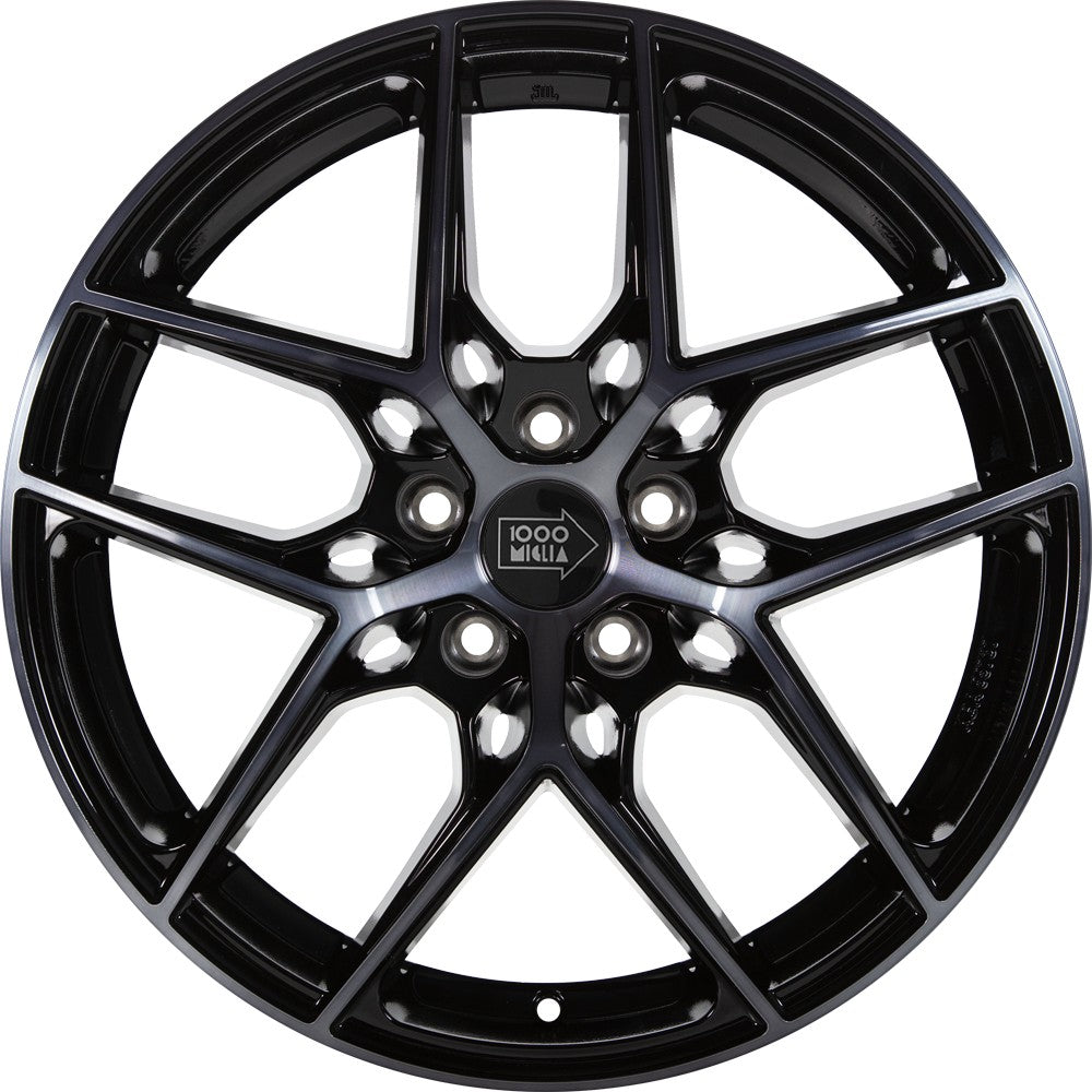 1000 Miglia MM1004 gloss black dark polished 8.5x20 ET35 - LK5/112 ML66.5
