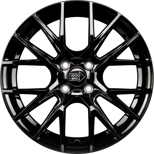 1000 Miglia MM1009 Gloss Black Alufelge 6.5x16 Zoll ET40 LK 4x100 ML72.2