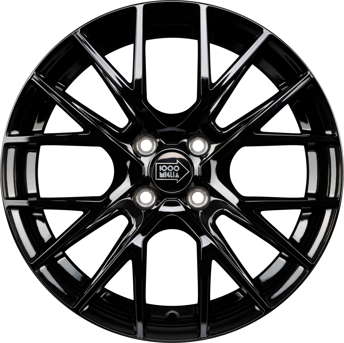 1000 Miglia MM1009 Gloss Black Alufelge 6.5x16 Zoll ET40 LK 4x100 ML72.2
