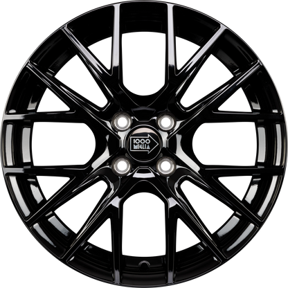 1000 Miglia MM1009 Gloss Black Alufelge 6.5x16 Zoll ET40 LK 4x100 ML72.2