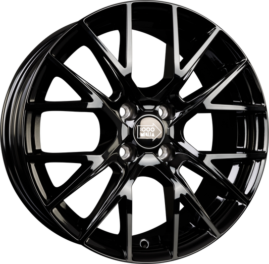 1000 Miglia MM1009 Gloss Black Alufelge 6.5x16 Zoll ET40 LK 4x100 ML72.2 – Bild 2