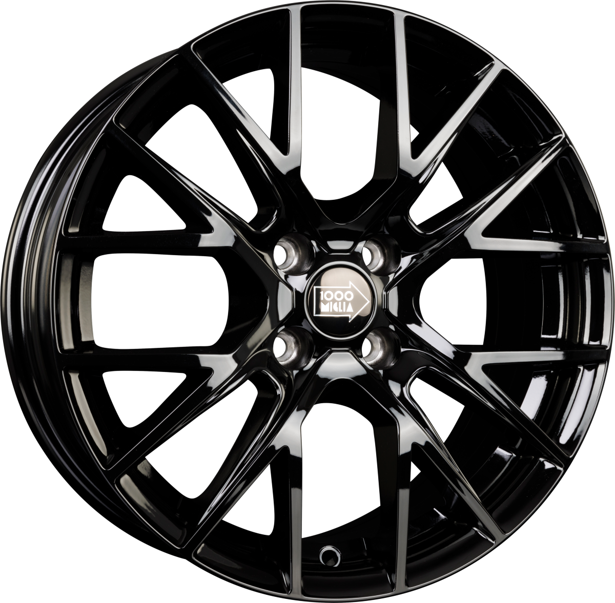 1000 Miglia MM1009 Gloss Black Alufelge 6.5x16 Zoll ET40 LK 4x100 ML72.2 – Bild 2