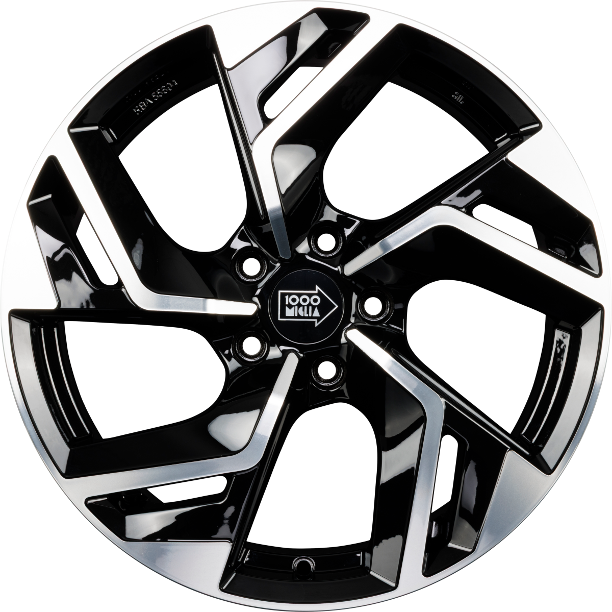 1000 Miglia MM1031 Gloss Black Polished Alufelge 7.5x18 Zoll ET33 LK 5x108 ML73.1