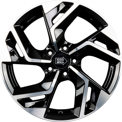 1000 Miglia MM1031 Gloss Black Polished Alufelge 7.5x18 Zoll ET33 LK 5x108 ML73.1