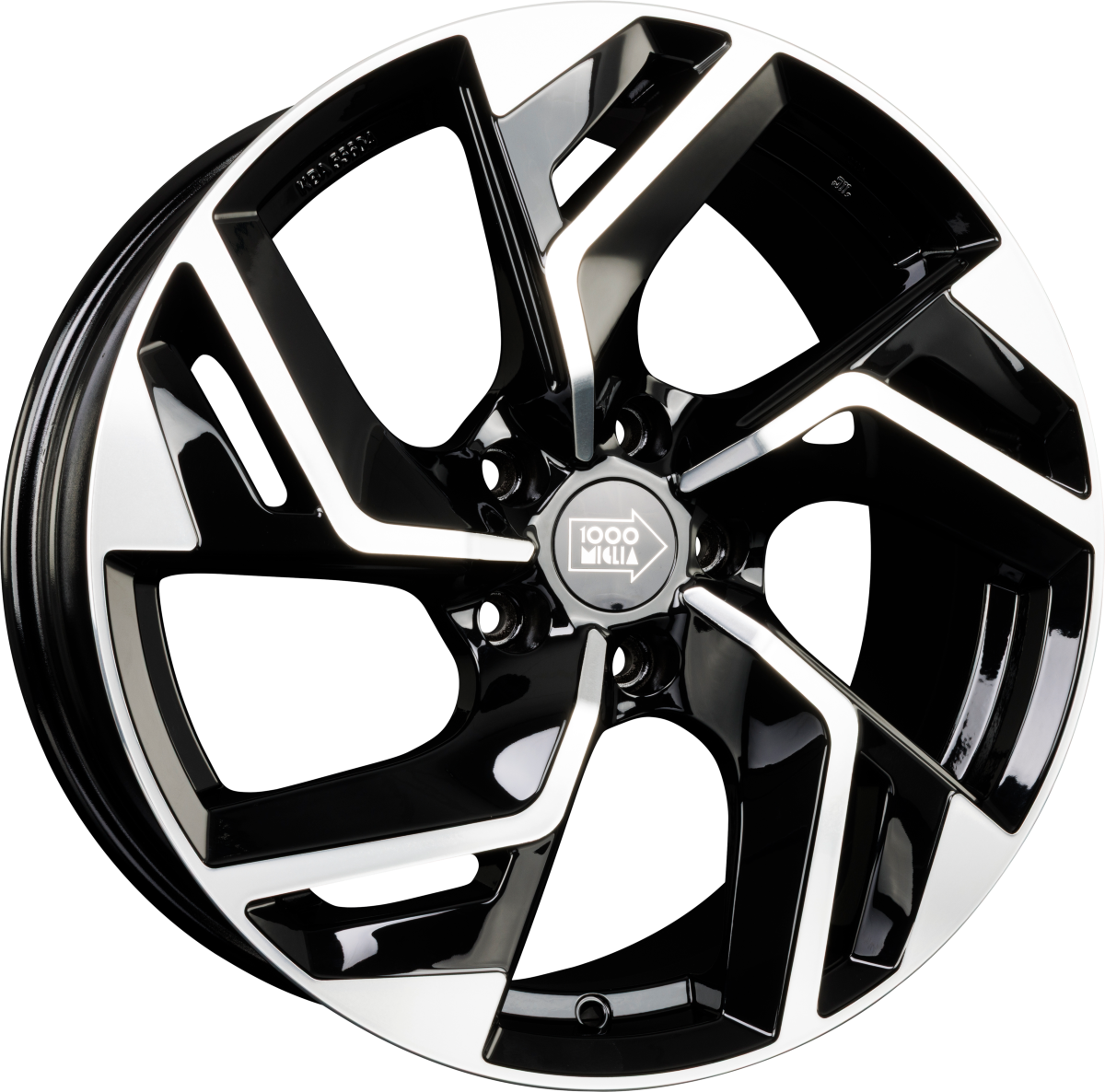 1000 Miglia MM1031 Gloss Black Polished Alufelge 7.5x18 Zoll ET33 LK 5x108 ML73.1 – Bild 2