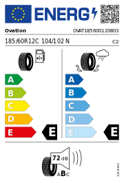 Ovation VI 789 DOT22 185/60R12C 104/102N DOT DOT22 – EU-Reifenlabel