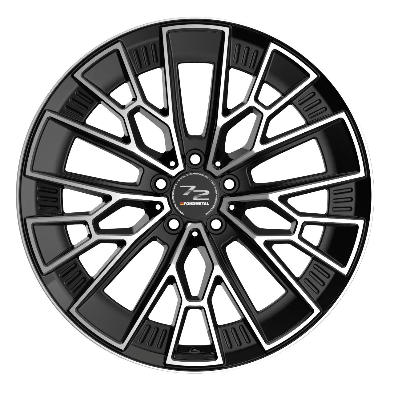 Fondmetal 1972 glossy black machined Alufelge 9x20 Zoll ET20 LK 5x115 ML71.6