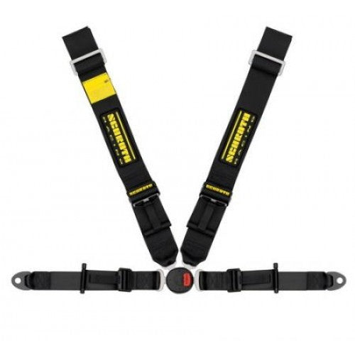 Schroth Lotus II-FE asm schwarz mit schwarz/gelbem SCHROTH RACING Logo rechts