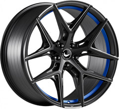 Barracuda Razzer mattblack undertcut trimline blau PureSports gefräst Alufelge 8.5x20 Zoll ET40 LK 5x108 ML73.1