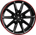 Akoni AK09 black glossy rim red Alufelge 8x18 Zoll ET40 LK 5x114.3 ML72.5