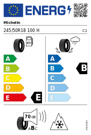 Michelin Pilot Alpin PA 4 * ZP 3PMSF DOT19 245/50 R18 100H Winter DOT DOT19 – EU-Reifenlabel