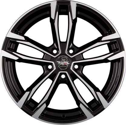 Arcasting Giorgione Black Glossy Polished Alufelge 9.5x19 Zoll ET38 LK 5x110 ML65.1