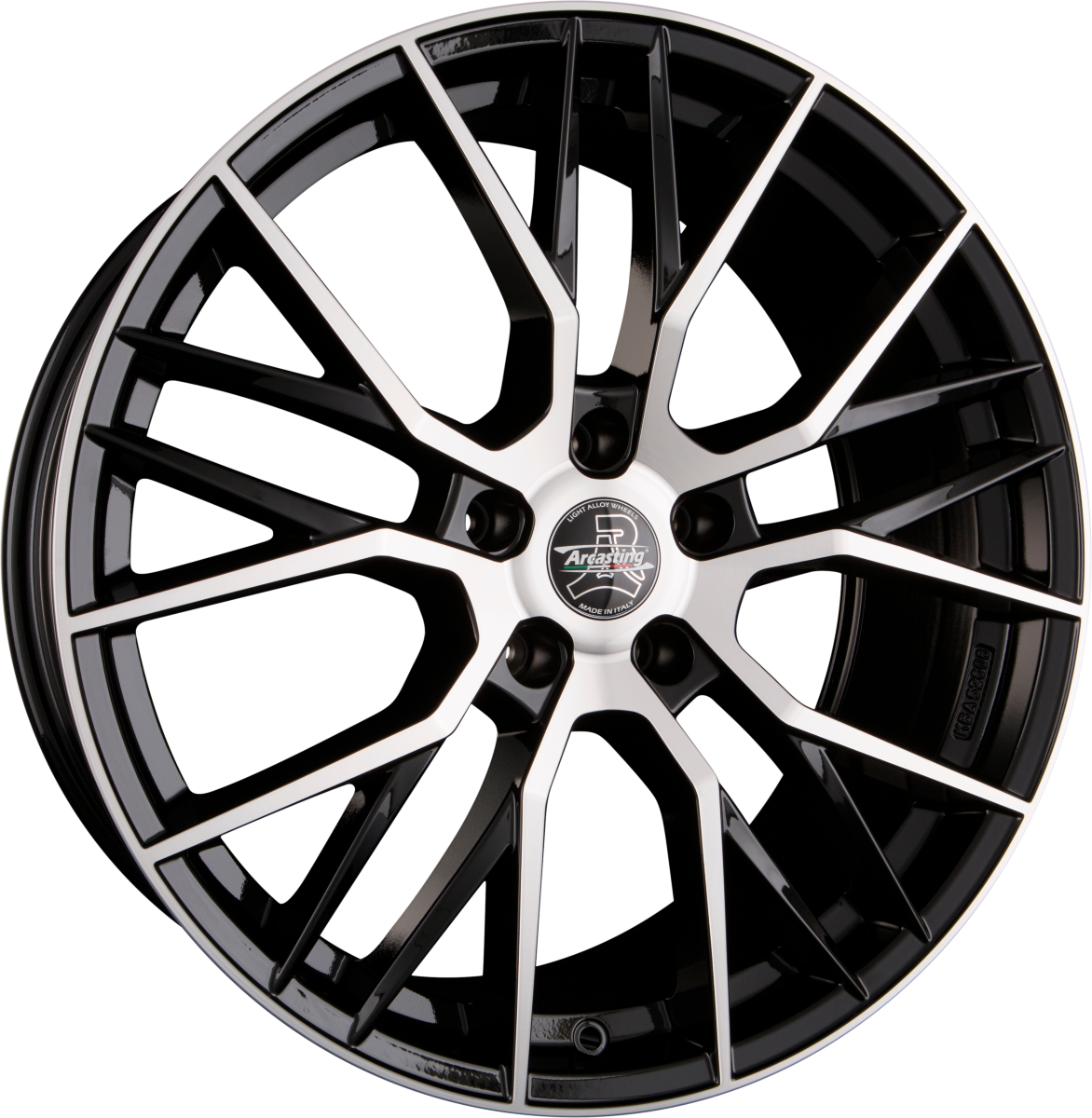 Arcasting Gladio black polished Alufelge 8.5x19 Zoll ET44 LK 5x114.3 ML67.1 – Bild 3