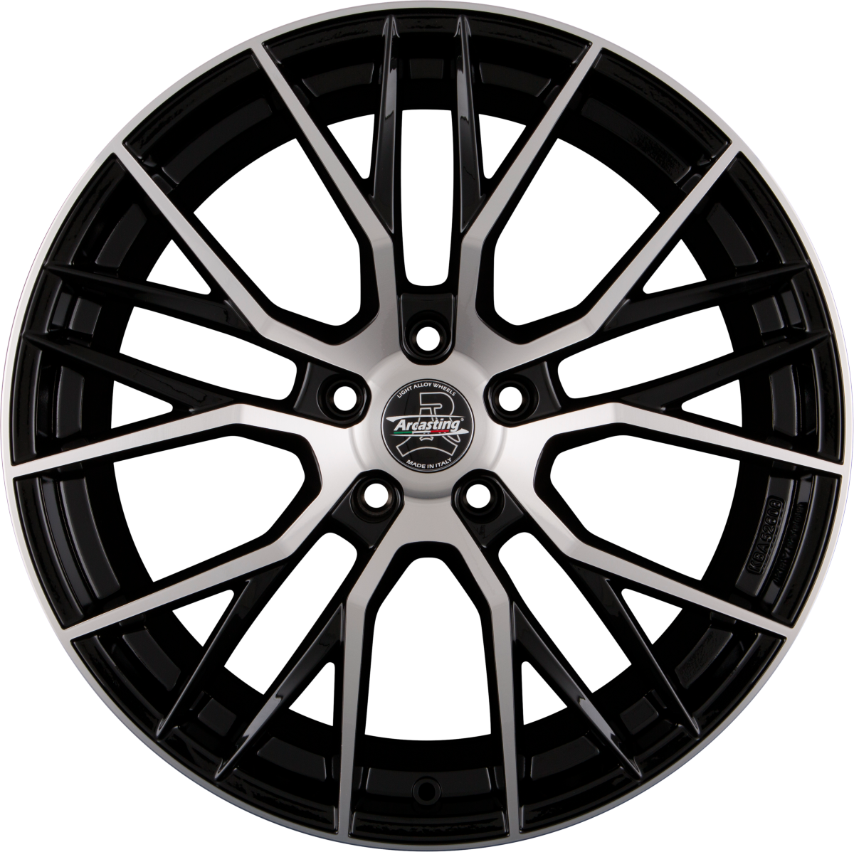 Arcasting Gladio Black Glossy Polished Alufelge 8x18 Zoll ET38 LK 5x114.3 ML67.1
