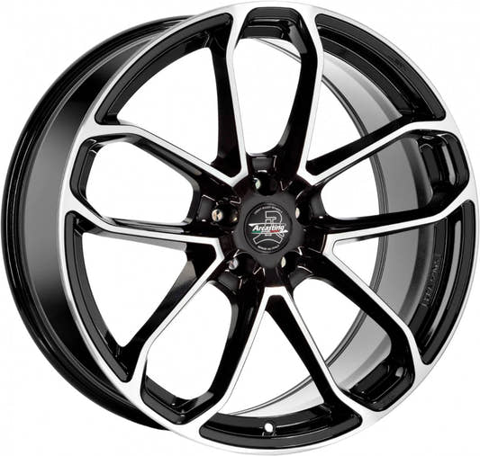 Arcasting Caesar black polished 9.5x21 ET19 - LK5/112 ML66.6